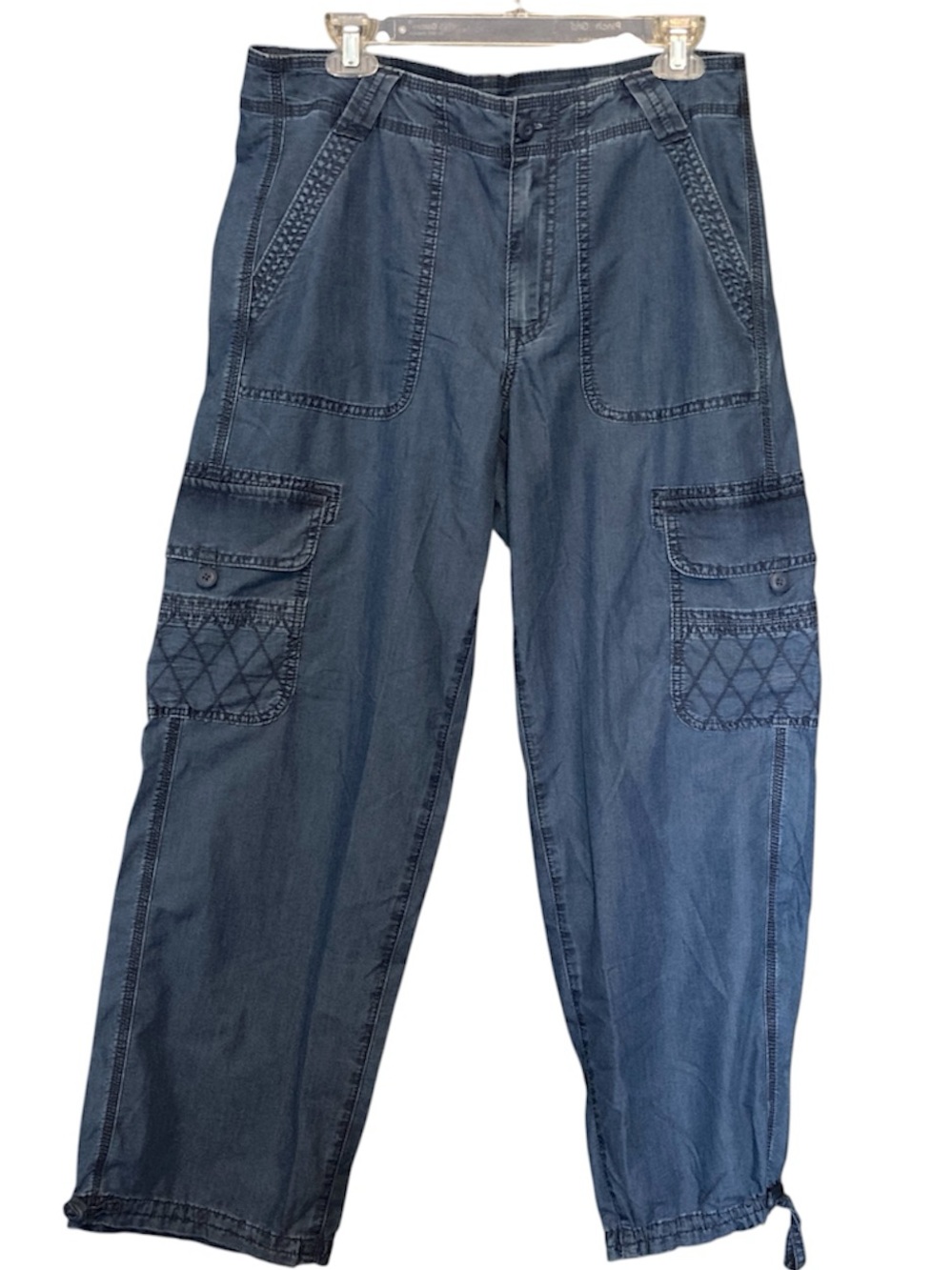 American Eagle Baggy Jogger Indigo Utility Cargo Pants with Drawstring Cuff